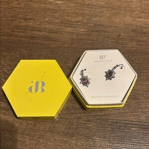 Elegant Silver and Red Earrings by JB